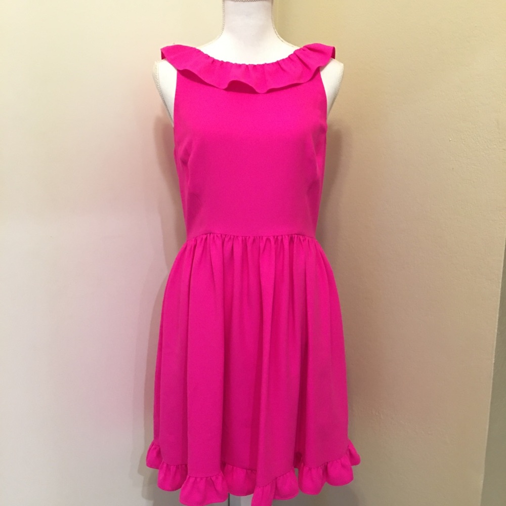 PRICE DROP! Kate spade ruffle back mini dress, boganvilea 8